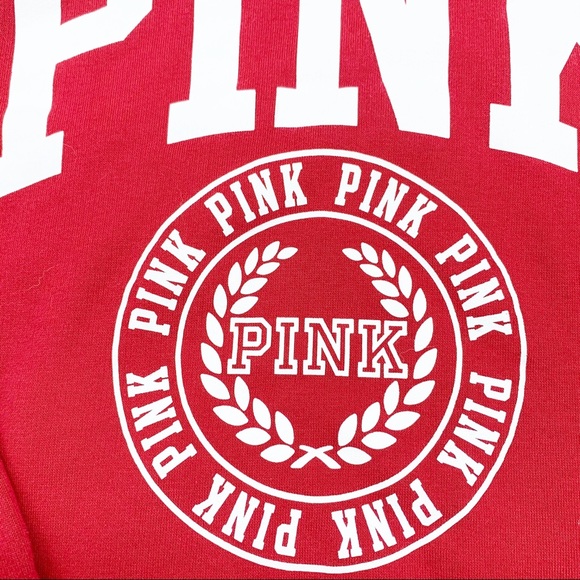 PINK by VS  Red Boyfriend Crew Sweatshirt xs - Picture 3 of 6
